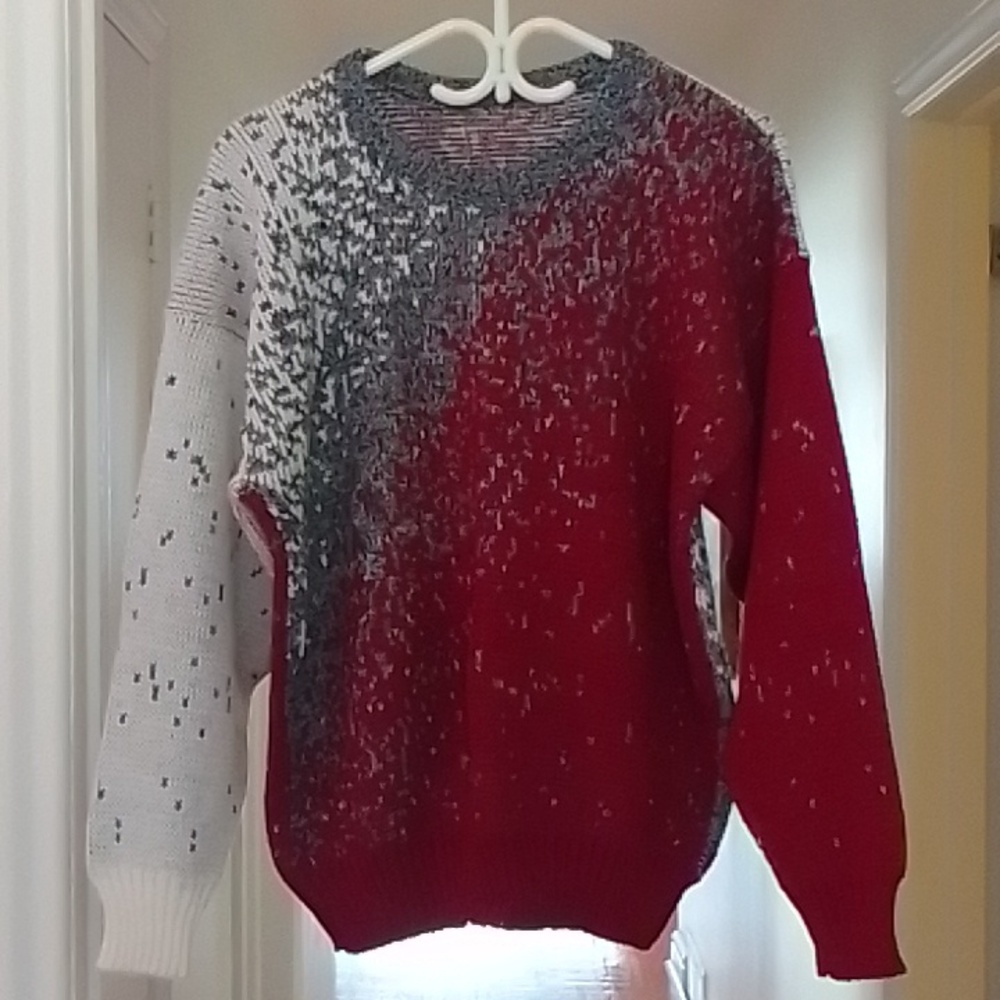 Vintage Jacquard Acrylic Sweater-Size M-L